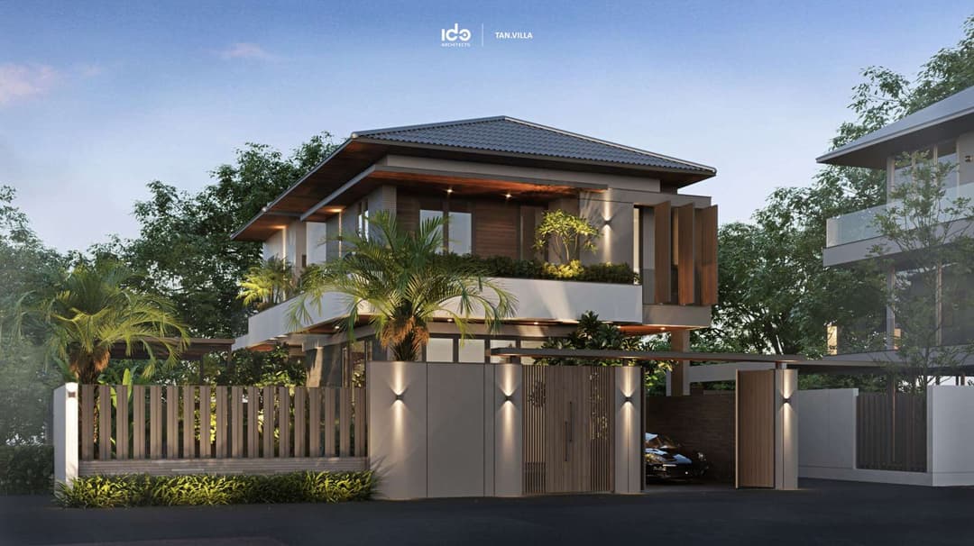 TAN.VILLA | Thiết kế biệt thự mái Nhật 15x19m cho gia đình 3 thế hệ tại Quảng Bình.